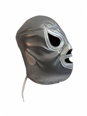 Silver Lucha Libre Wrestling Mask – Adult Size with Lace-Up Back – Luchador Mask - Thumbnail 2