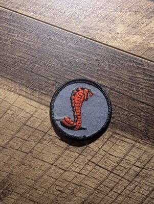 Vintage Shelby Cobra Racing Patch - Orange & Grey - Ford Mustang Shelby GT500 - Thumbnail 2