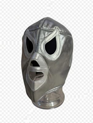 Silver Lucha Libre Wrestling Mask – Adult Size with Lace-Up Back – Luchador Mask - Image 1