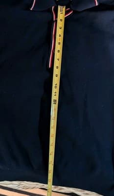 Vintage 1960s-70s Ban-Lon Navy Polo Shirt Men's Large Striped Placket Banlon - Thumbnail 9