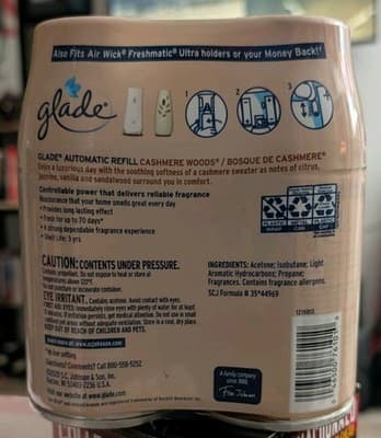 Glade Automatic Spray Refill 2-Pack – Cashmere Woods – 2024–Original Label-NEW - Thumbnail 2