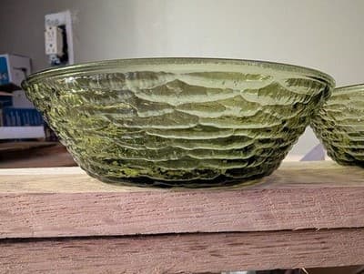 Vintage Anchor Hocking Soreno Avocado Green Salad Cereal Soup Bowls Set of 3 - Thumbnail 5