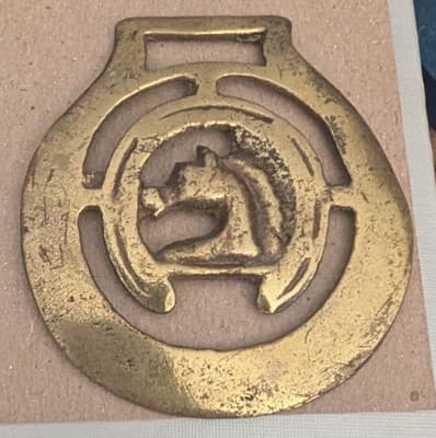 Vintage Set of 5 English Horse Brasses -Made in England - Thumbnail 3