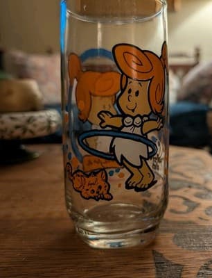 Vintage 1986 The Flintstone Kids Wilma Drinking Glass Hanna Barbera Collectible - Image 1