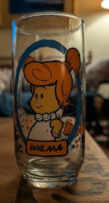Vintage 1986 The Flintstone Kids Wilma Drinking Glass Hanna Barbera Collectible - Thumbnail 3