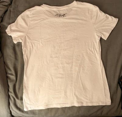 Karl Lagerfeld Paris Women’s Medium White Graphic Designer Logo T-Shirt - Thumbnail 5
