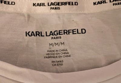 Karl Lagerfeld Paris Women’s Medium White Graphic Designer Logo T-Shirt - Thumbnail 4