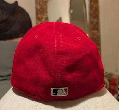 New Era 59FIFTY Philadelphia Phillies Fitted Hat 7 3/8 Red MLB On-Field Cap - Thumbnail 3