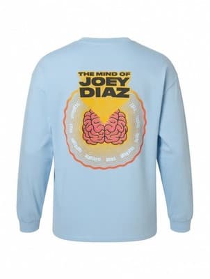The Mind of Joey Diaz Long Sleeve T-Shirt 2XL Gildan Ultra Cotton Brain Graphic - Thumbnail 2