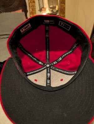 New Era 59FIFTY Philadelphia Phillies Fitted Hat 7 3/8 Red MLB On-Field Cap - Thumbnail 7