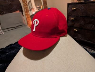 New Era 59FIFTY Philadelphia Phillies Fitted Hat 7 3/8 Red MLB On-Field Cap - Thumbnail 2