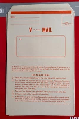 WWII V-Mail Letter Set - Official Victory Mail Envelopes 12 Sheets Vintage 1940s - Thumbnail 2