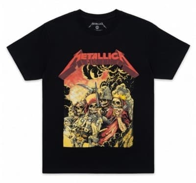 Metallica Band Tee - Epic Four Horsemen Skeletons T-Shirt - Small - Image 1