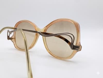 Vintage 1950s-1960s Cat Eye - Eyeglasses Twisted Metal Temples Frames - Thumbnail 4