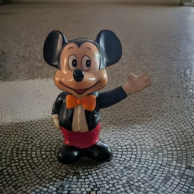 Vtg Mickey Mouse Bank - Walt Disney Productions - Made in Korea - Orange Tie - Image 1