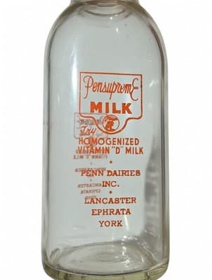 Vintage Pensupreme Milk Bottle Penn Dairies Lancaster PA w/ Sealon Cap - Image 1