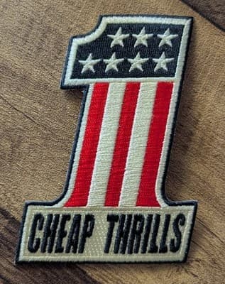 Evel Knievel "Cheap Thrills" # 1 American Flag Patch - Daredevil Memorabilia - Image 1
