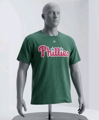 Chase Utley Philadelphia Phillies Majestic Green T-Shirt MLB Shirsey XL - VGC - Image 1