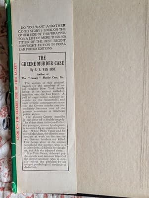 The Greene Murder Case S.S. Van Dine 1928 RARE Dust Jacket Philo Vance - Thumbnail 3