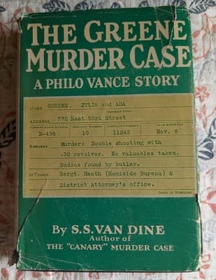 The Greene Murder Case S.S. Van Dine 1928 RARE Dust Jacket Philo Vance - Image 1