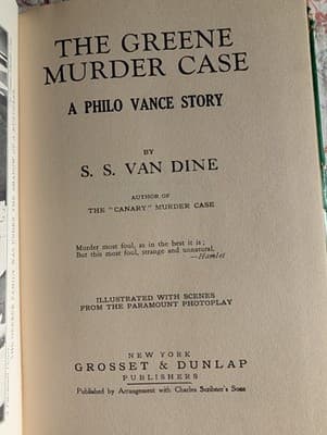 The Greene Murder Case S.S. Van Dine 1928 RARE Dust Jacket Philo Vance - Thumbnail 5