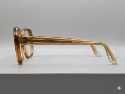 Vintage USS Ar-20 Brown Oversized Square Eyeglasses Frames Retro Optical Glasses - Thumbnail 4