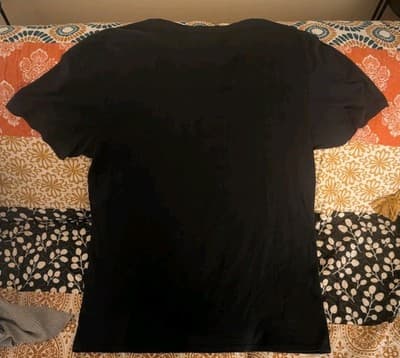 Karl Lagerfeld Paris Men’s Large T-Shirt Black Blue Outlined Caricature Logo L/G - Thumbnail 4