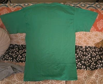 Vtg 90s Pluma Blank T Shirt Medium M Green Heavyweight Cotton Made in USA - Thumbnail 3