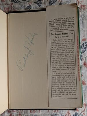 The Greene Murder Case S.S. Van Dine 1928 RARE Dust Jacket Philo Vance - Thumbnail 4