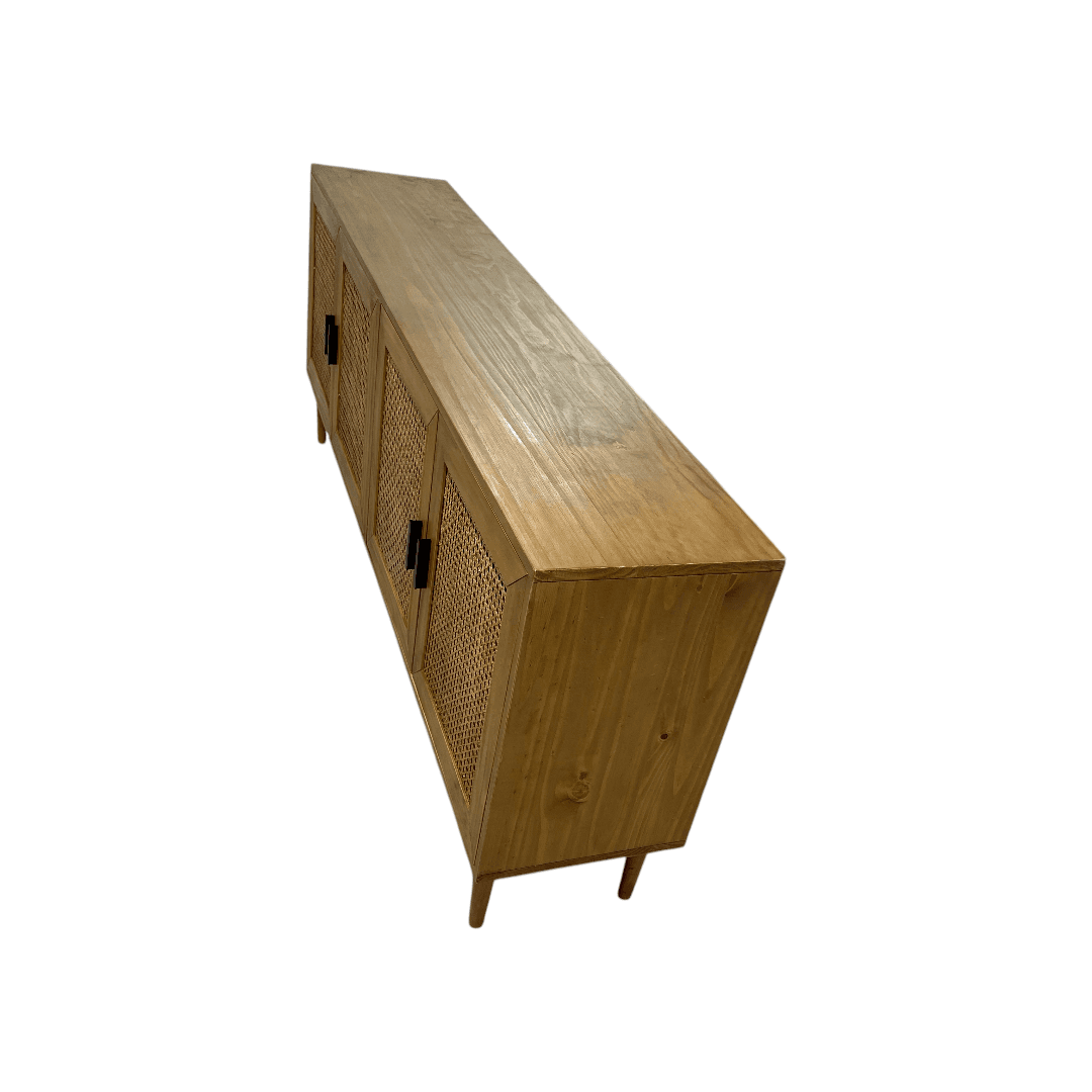Classic Home Solid Wood 4 - Door Sideboard - Thumbnail 8