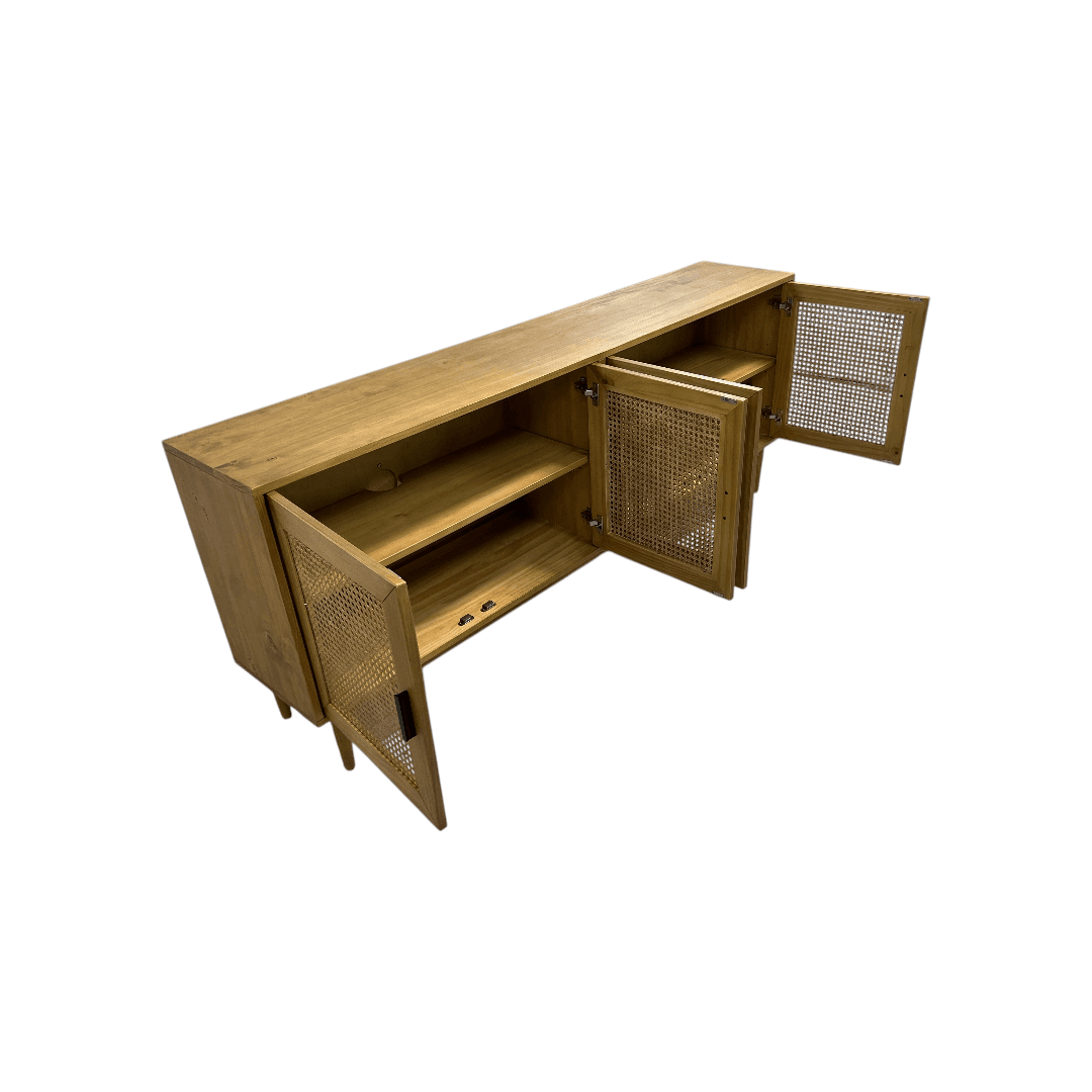 Classic Home Solid Wood 4 - Door Sideboard - Thumbnail 14