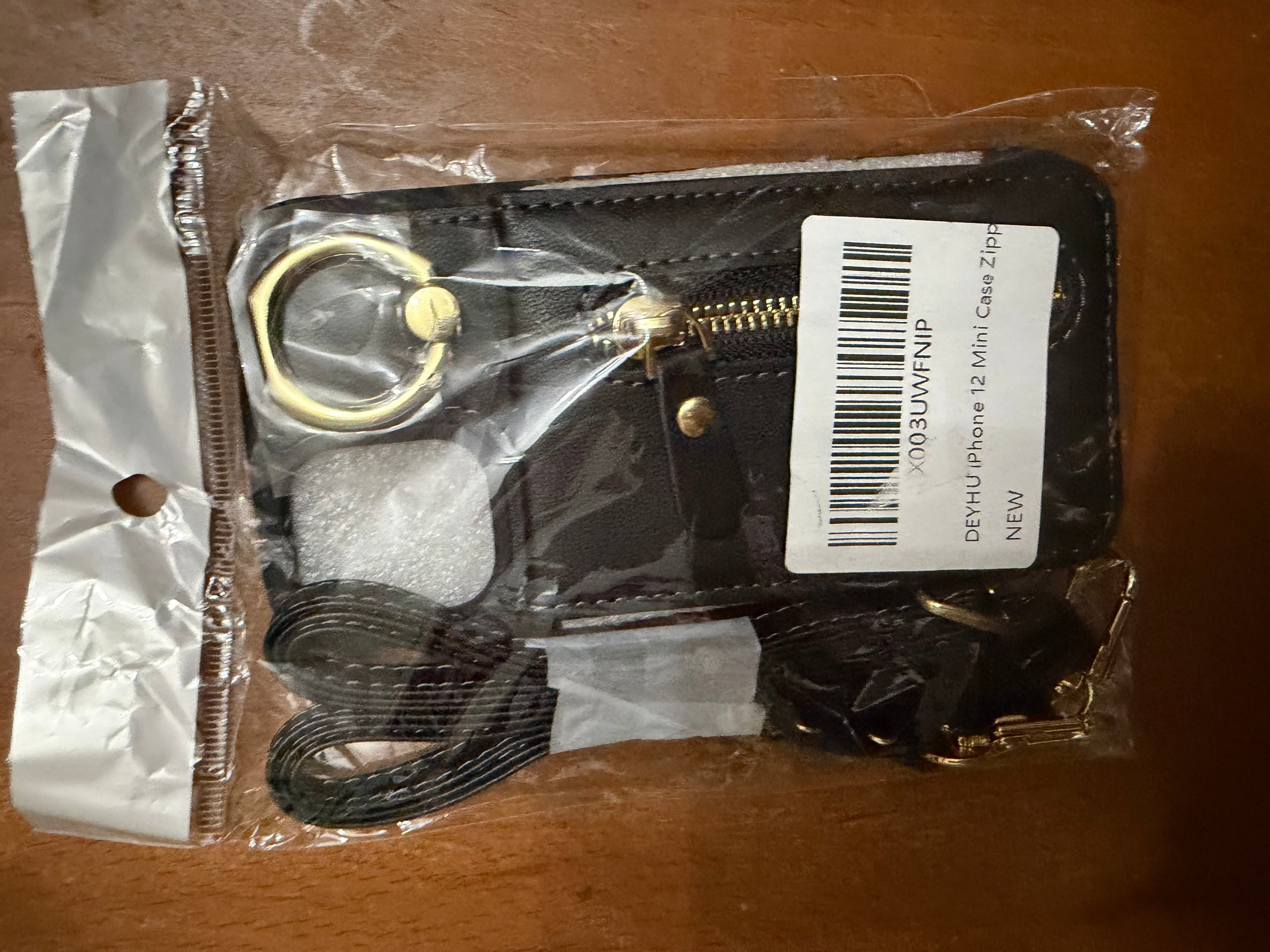 DEFHU iPhone 12 Mini Black Case with Zipper and Strap - Image 1