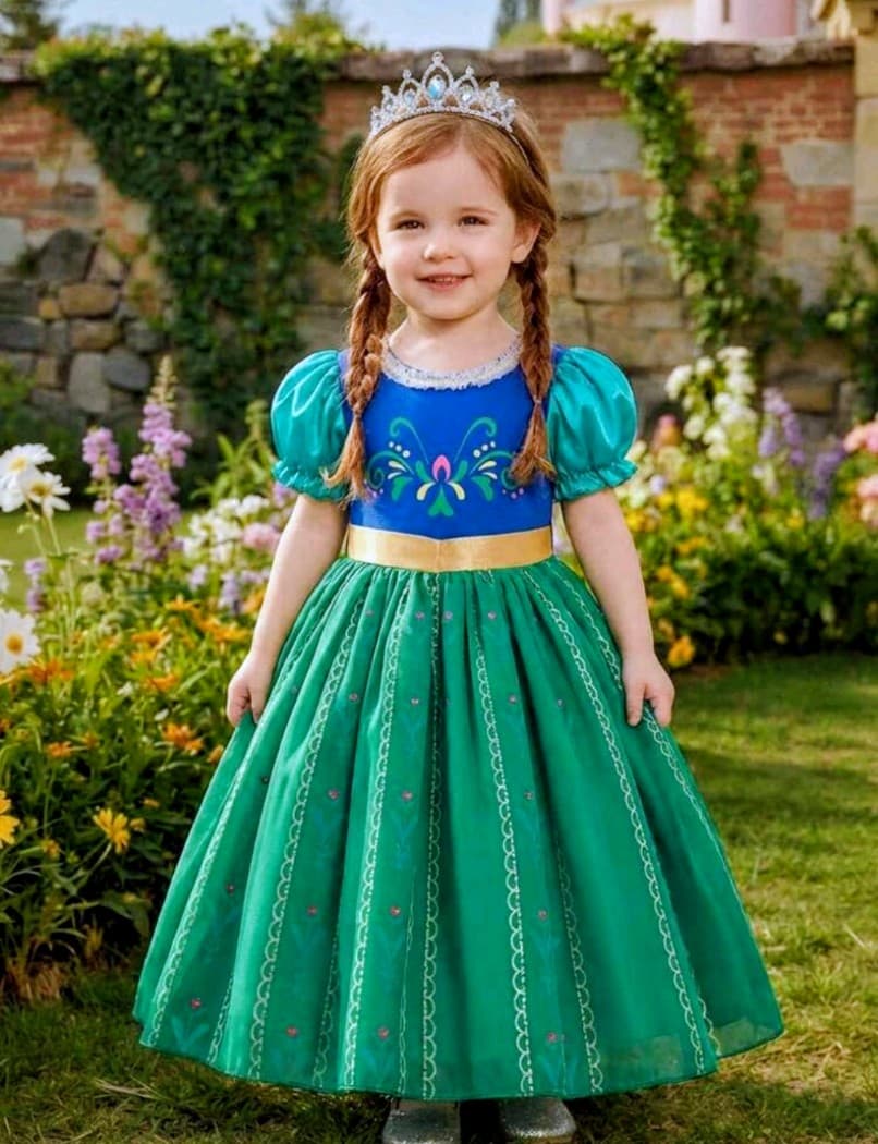 Green and Blue Princess Gown