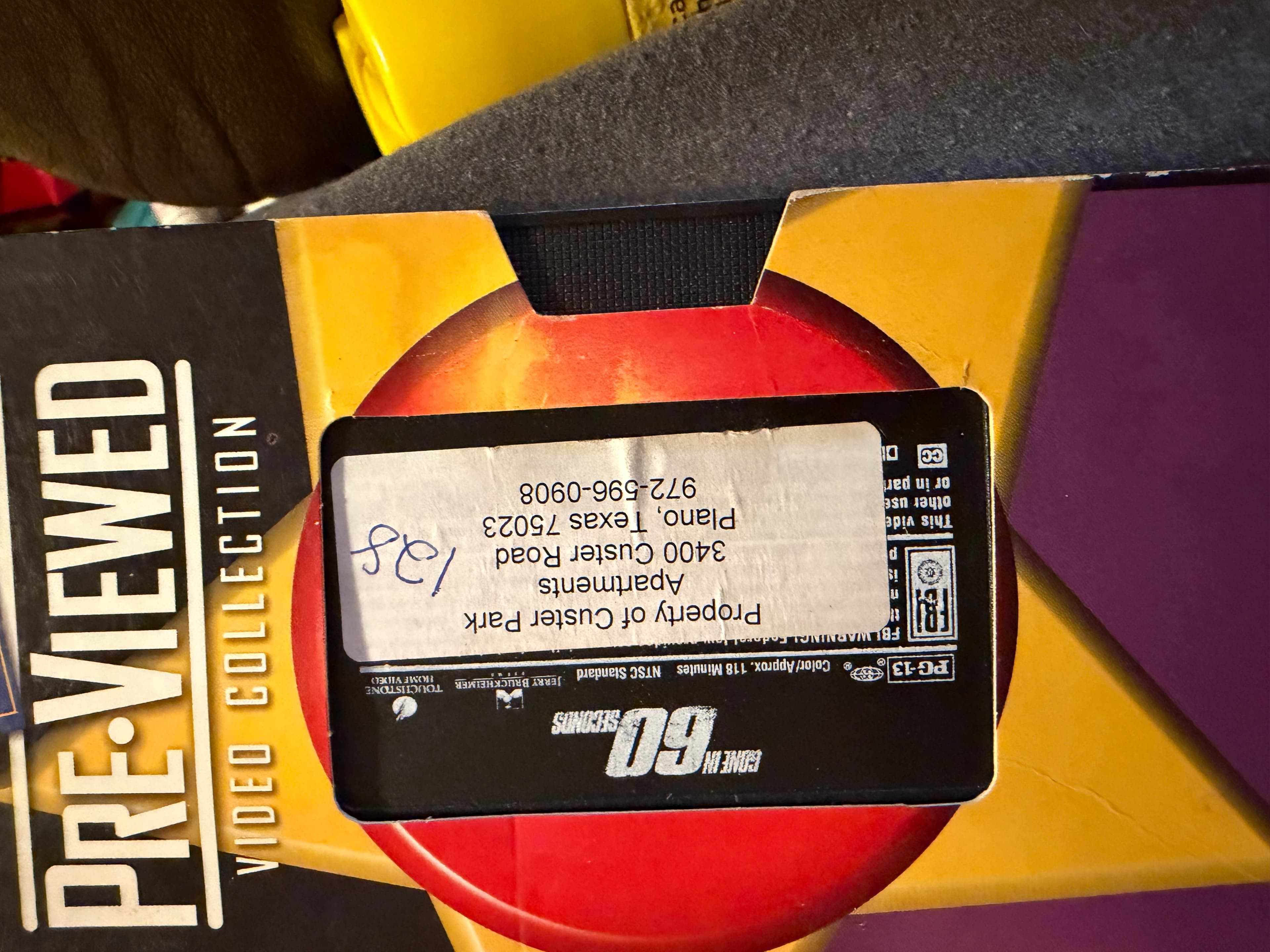 Gone inn 60 Seconds Pre-Viewed VHS Tape - Image 1