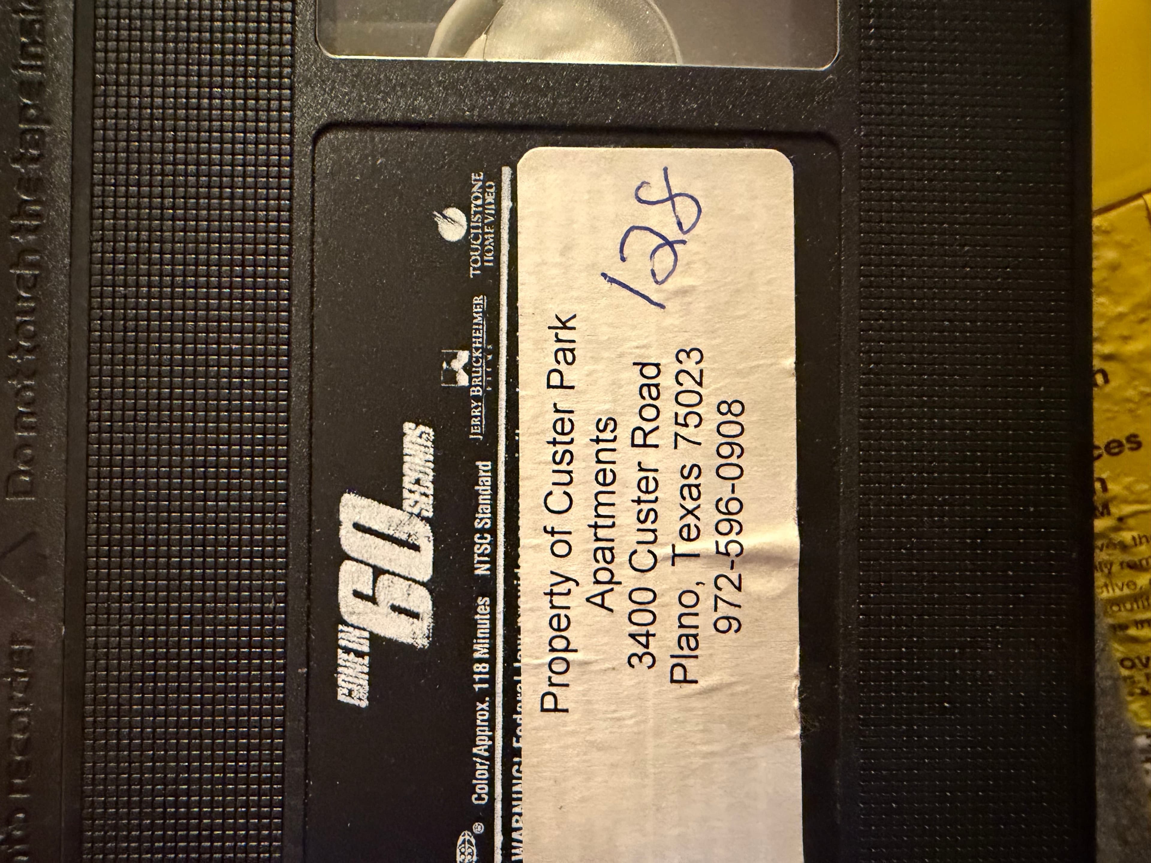 Gone inn 60 Seconds Pre-Viewed VHS Tape - Thumbnail 3