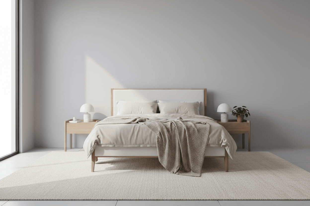 Safavieh Couture Giuliano Channel Tufted King Bed - Ivory / Natural FFE-1431 - Thumbnail 2