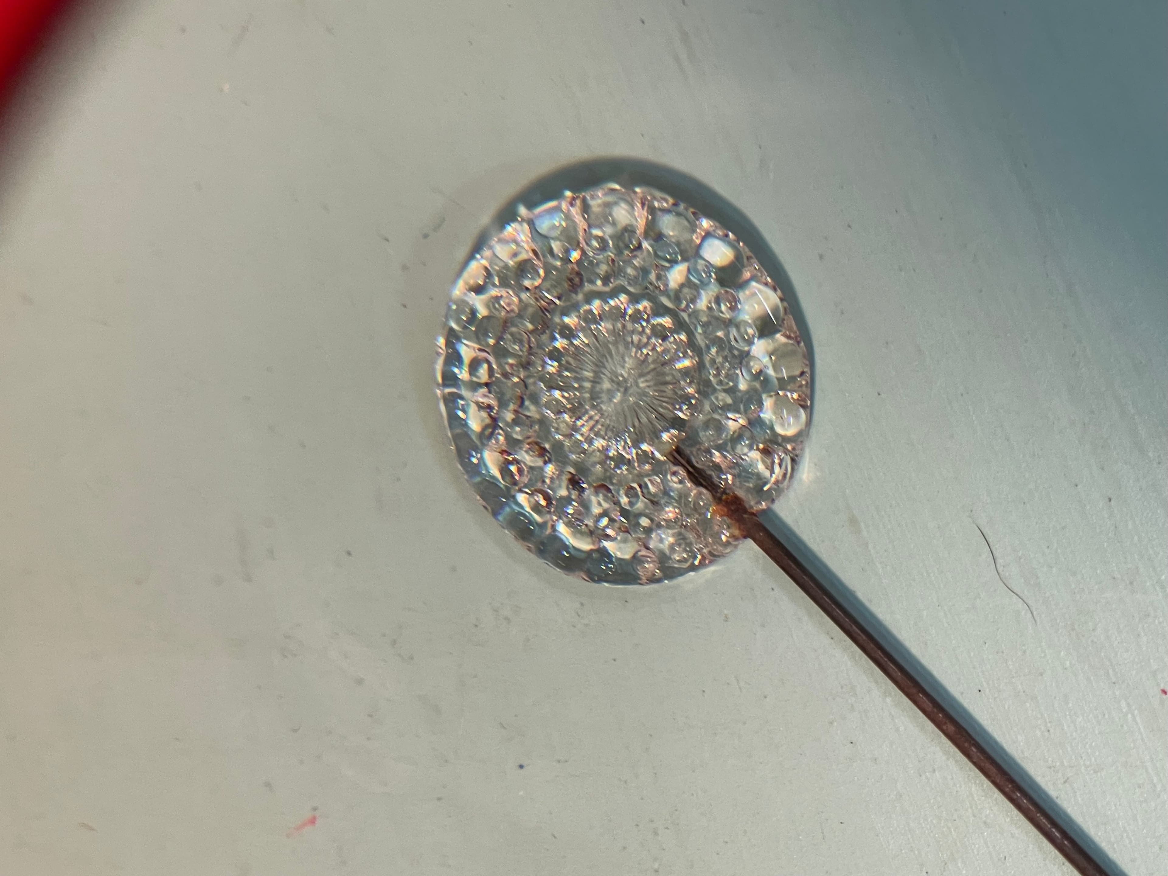 Antique Edwardian Pressed Glass Hat Pin - Thumbnail 4
