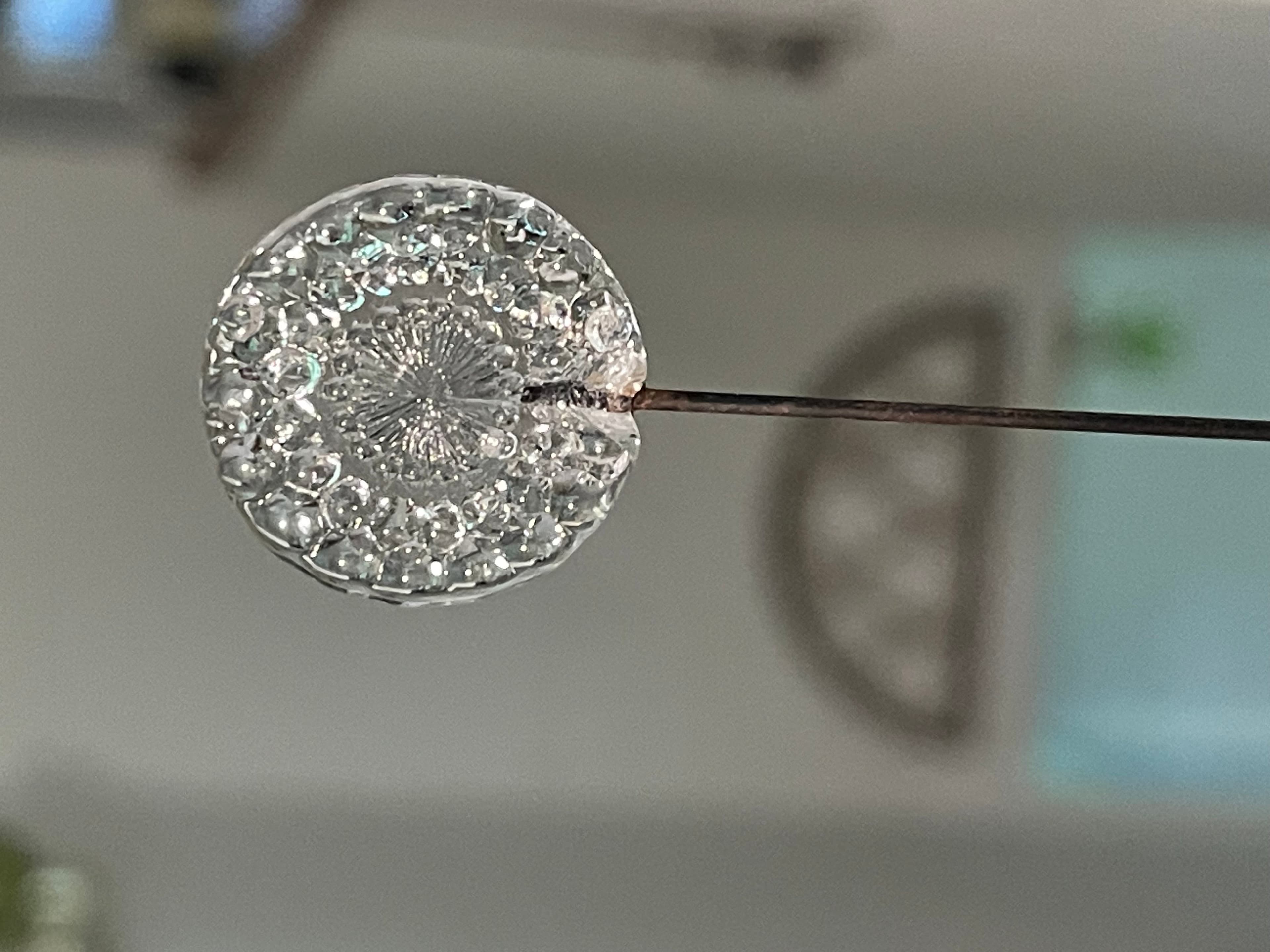 Antique Edwardian Pressed Glass Hat Pin - Thumbnail 2