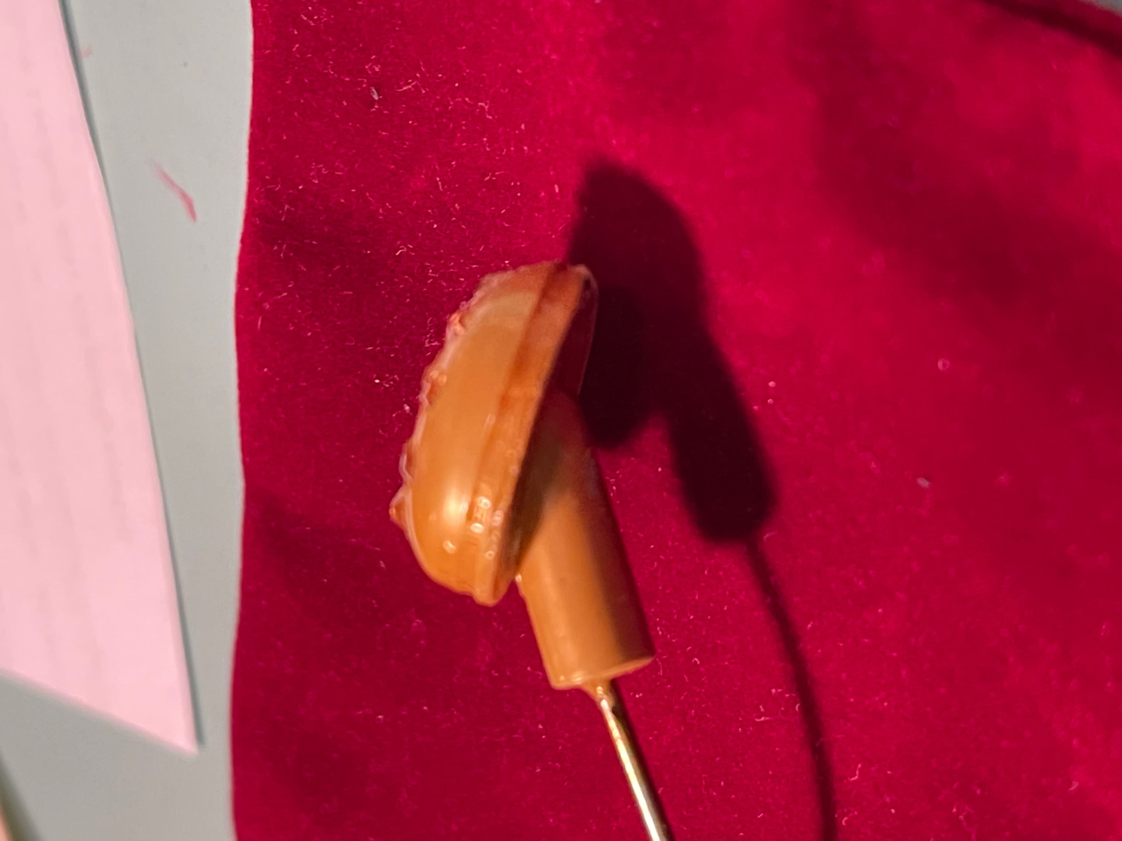 Vintage Yellow Art Deco Hatpin Featuring Rhinestones On A Spherical Top - Thumbnail 8