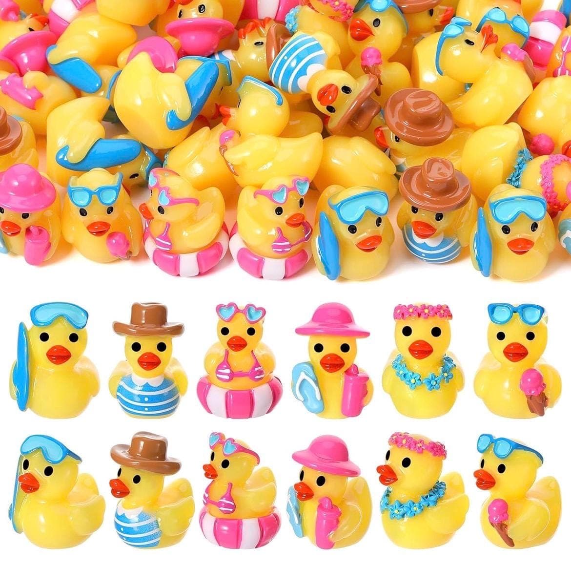 6 PCS Mini Resin Beach Ducks Set | Summer Ducks | Cruise Ducks | Jeep Ducks | Tiny Duck Figurines | Fairy Garden Decor | Pool Party Favors | - Thumbnail 3