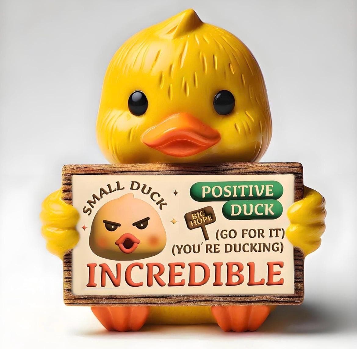 Positive Duck Resin Figurine – “You’re Ducking Incredible” Motivational Desk Decor – Cute Inspirational Duck Gift – Funny Small Duck Statue - Image 1