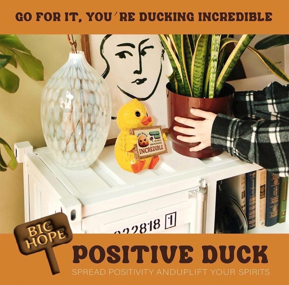 Positive Duck Resin Figurine – “You’re Ducking Incredible” Motivational Desk Decor – Cute Inspirational Duck Gift – Funny Small Duck Statue - Thumbnail 5
