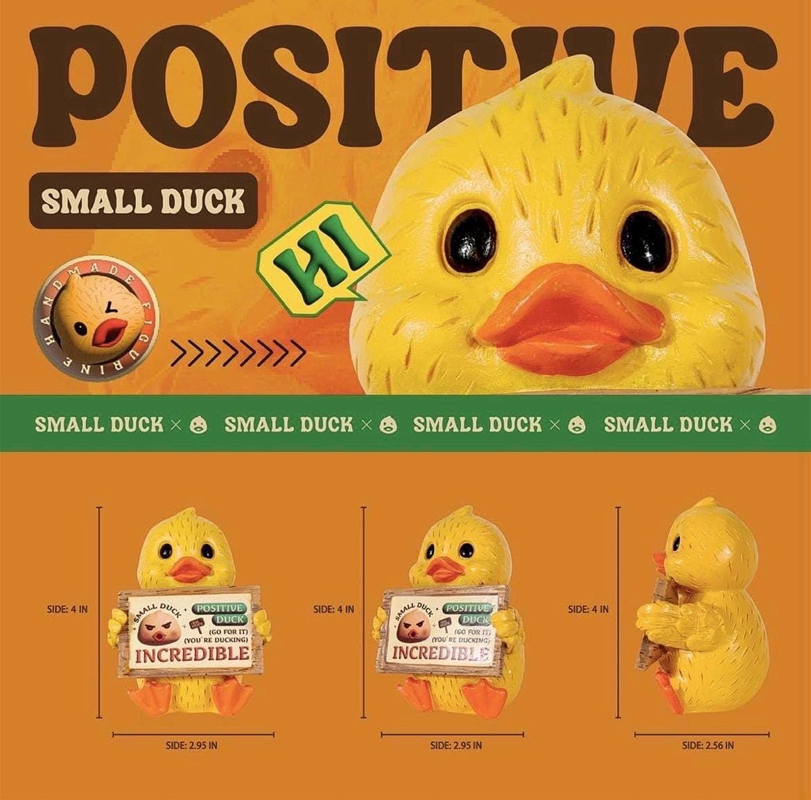 Positive Duck Resin Figurine – “You’re Ducking Incredible” Motivational Desk Decor – Cute Inspirational Duck Gift – Funny Small Duck Statue - Thumbnail 2