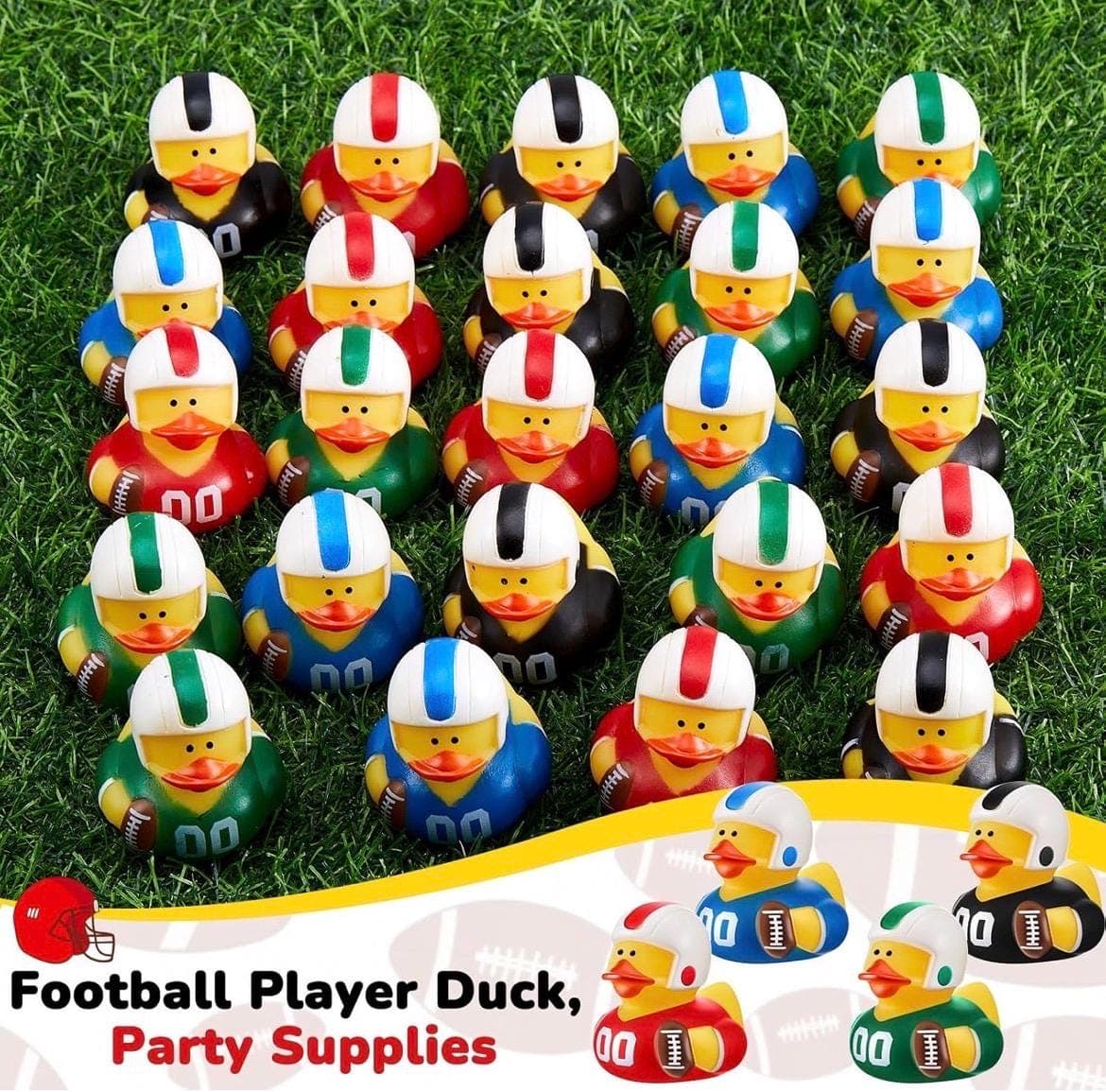 8pc Football Rubber Duck Set – 2” Sports Ducks - Thumbnail 4