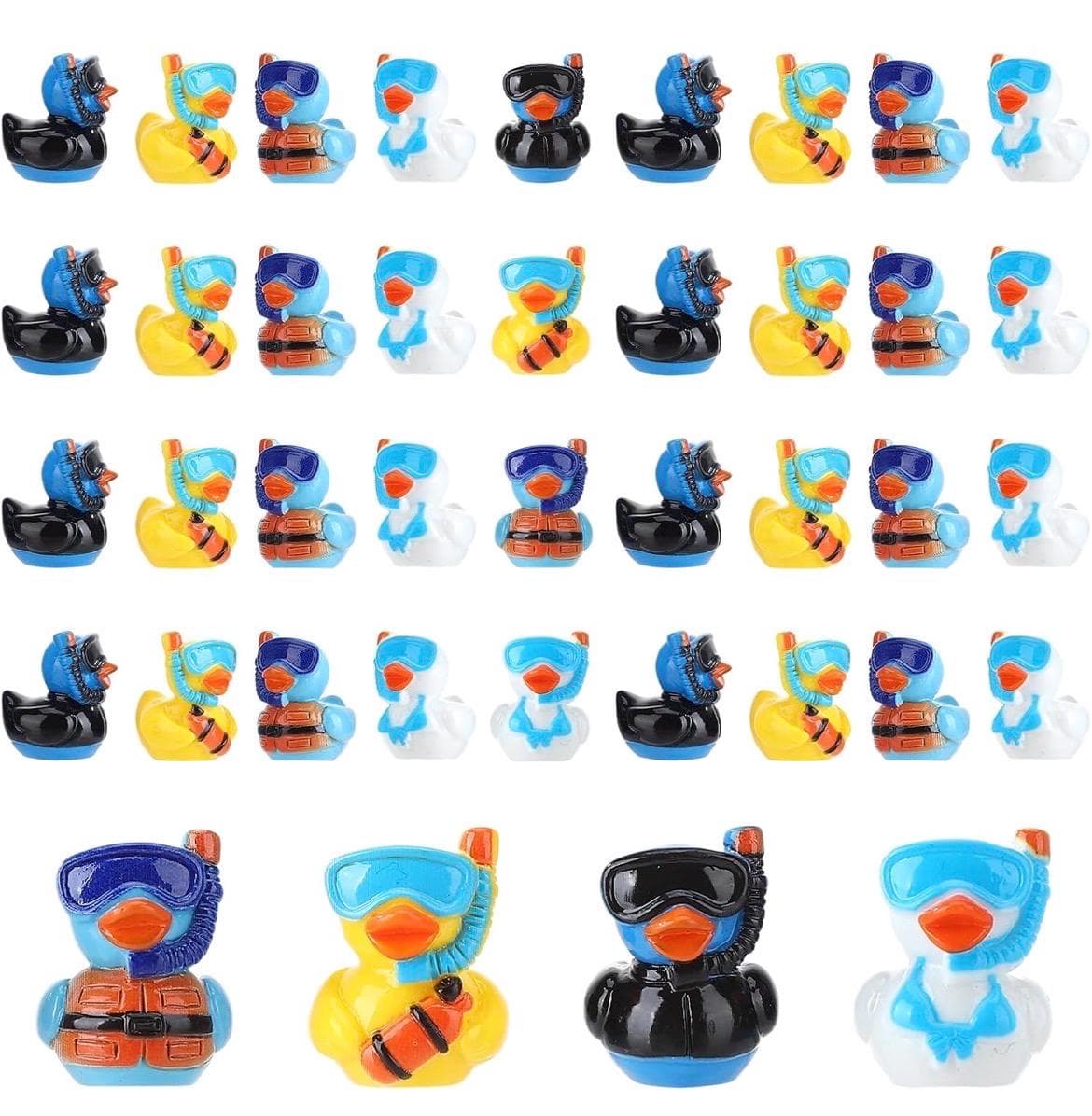8 Mini Snorkeling Resin Ducks Set - Thumbnail 7