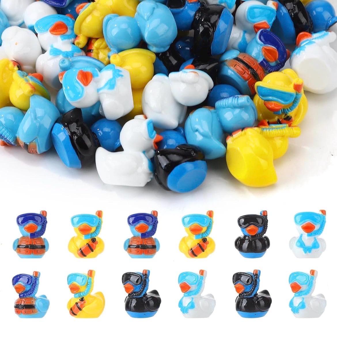 8 Mini Snorkeling Resin Ducks Set - Thumbnail 6