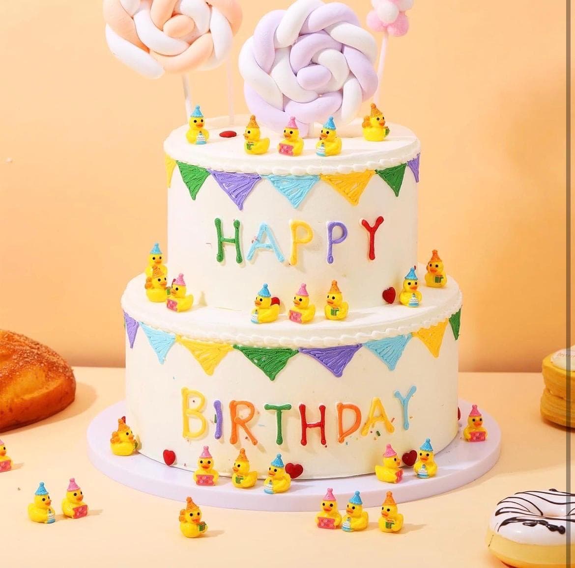 6 Pc Birthday Ducks Mini Resin Duck Set, Tiny Birthday Party Ducks, Small Ducky Figurines for Cake Toppers, Jeep Ducks, Cruise Ducks, Party - Thumbnail 3