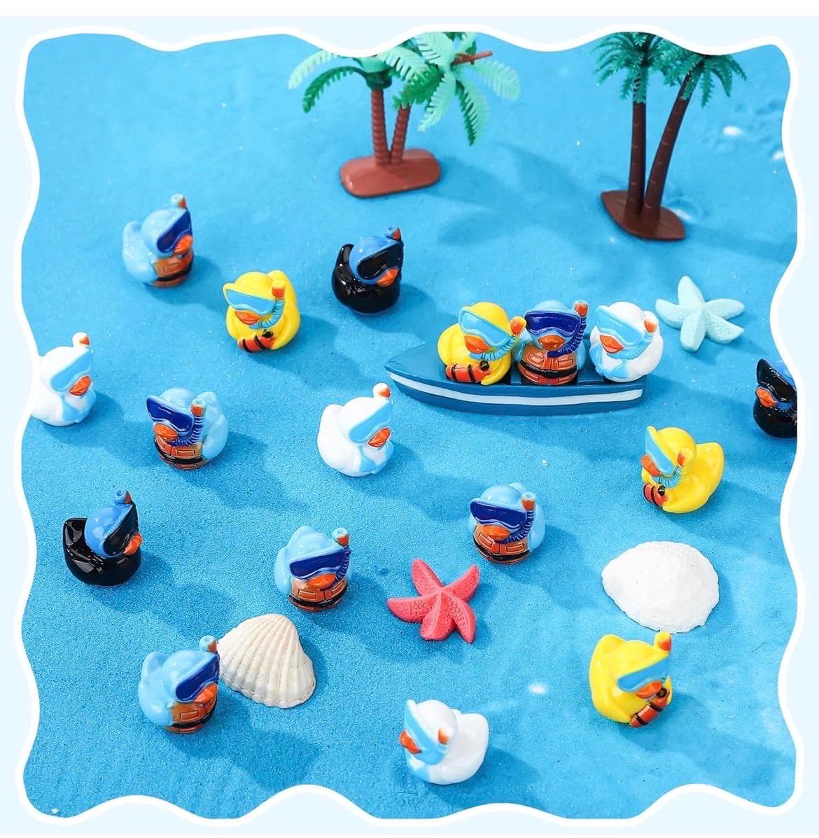 8 Mini Snorkeling Resin Ducks Set - Thumbnail 5
