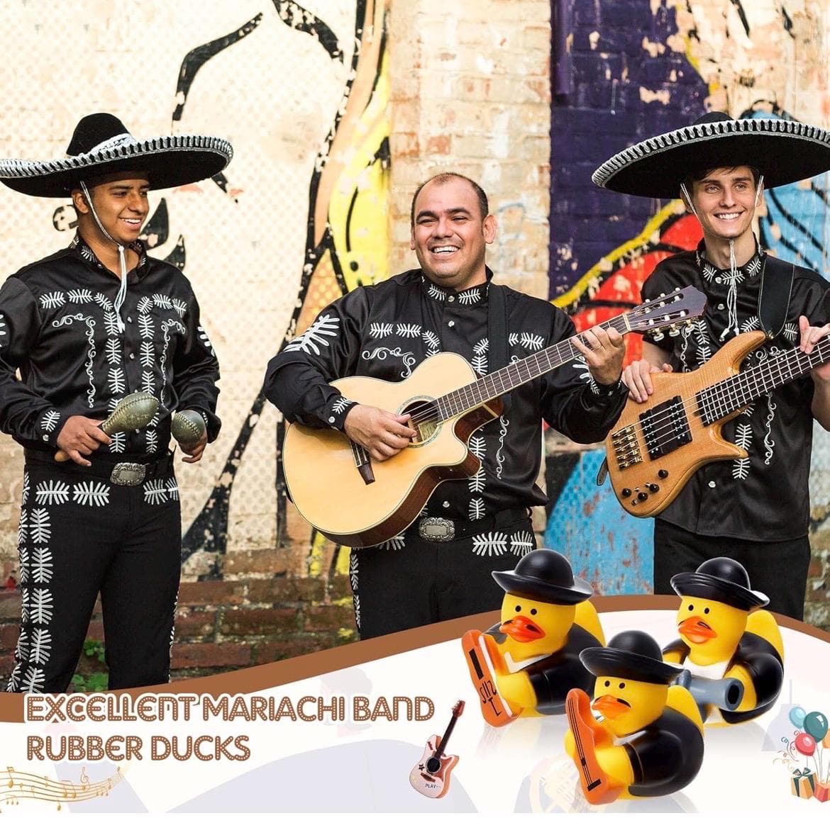 6pc Mariachi Band Rubber Ducks – 2” Fiesta Duck Set - Thumbnail 7