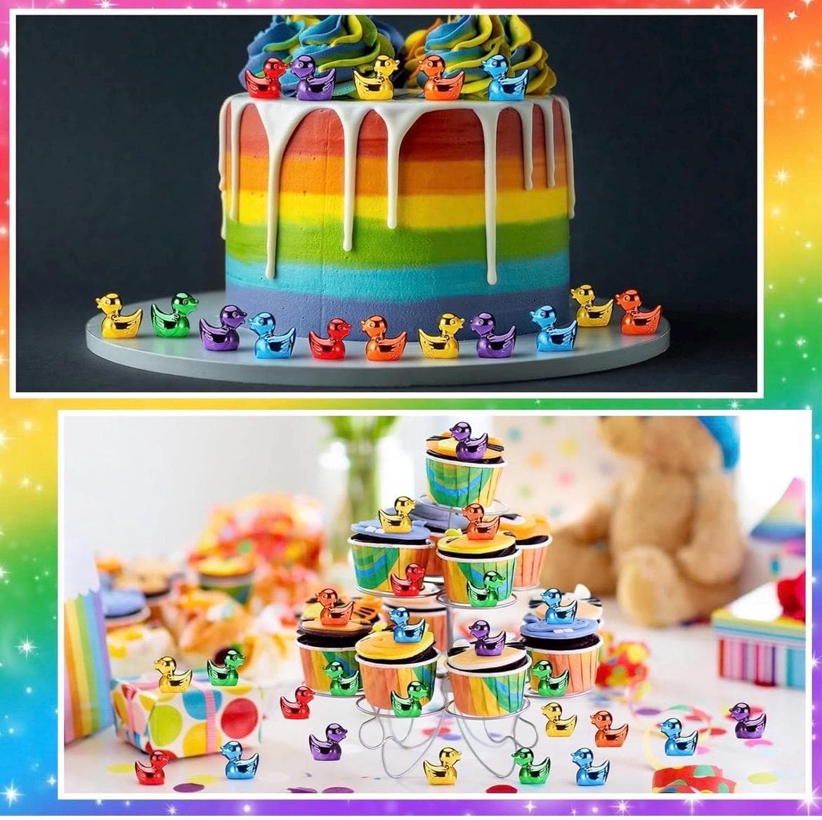 12pc Mini Metallic Resin Ducks Rainbow Set – Colorful Tiny Duck Figures for Fairy Garden, Aquarium, Party Favors, Cruise Ducks, Jeep Ducks - Thumbnail 4